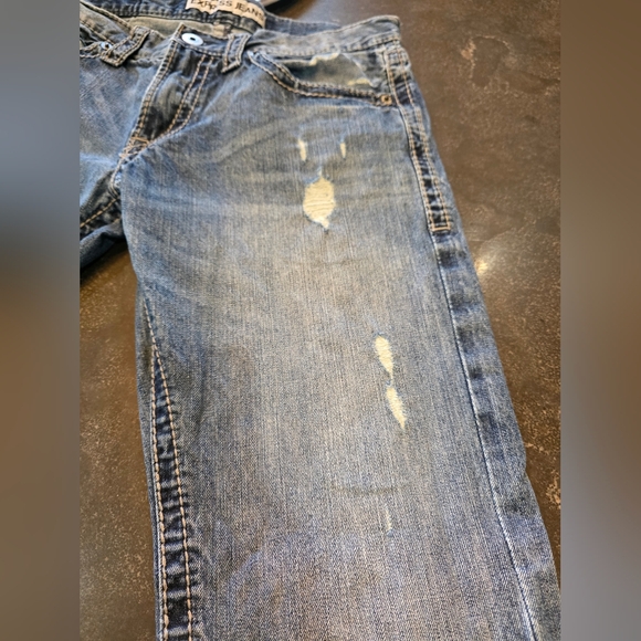 Mens Express Blue Slim Fit Straight Leg ROCCO Jeans 32X34 - Picture 4 of 13